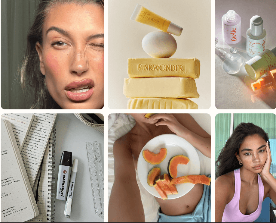Skincare collage