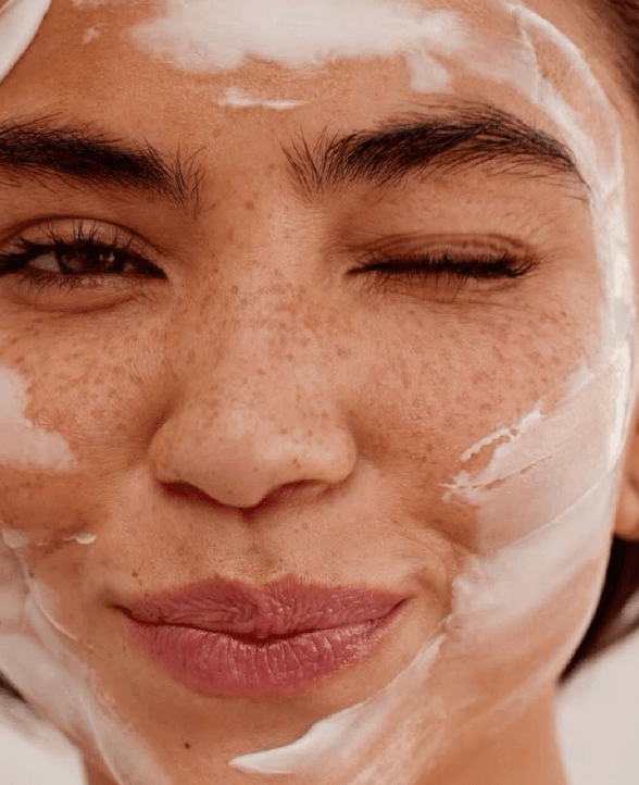 Teen with skincare